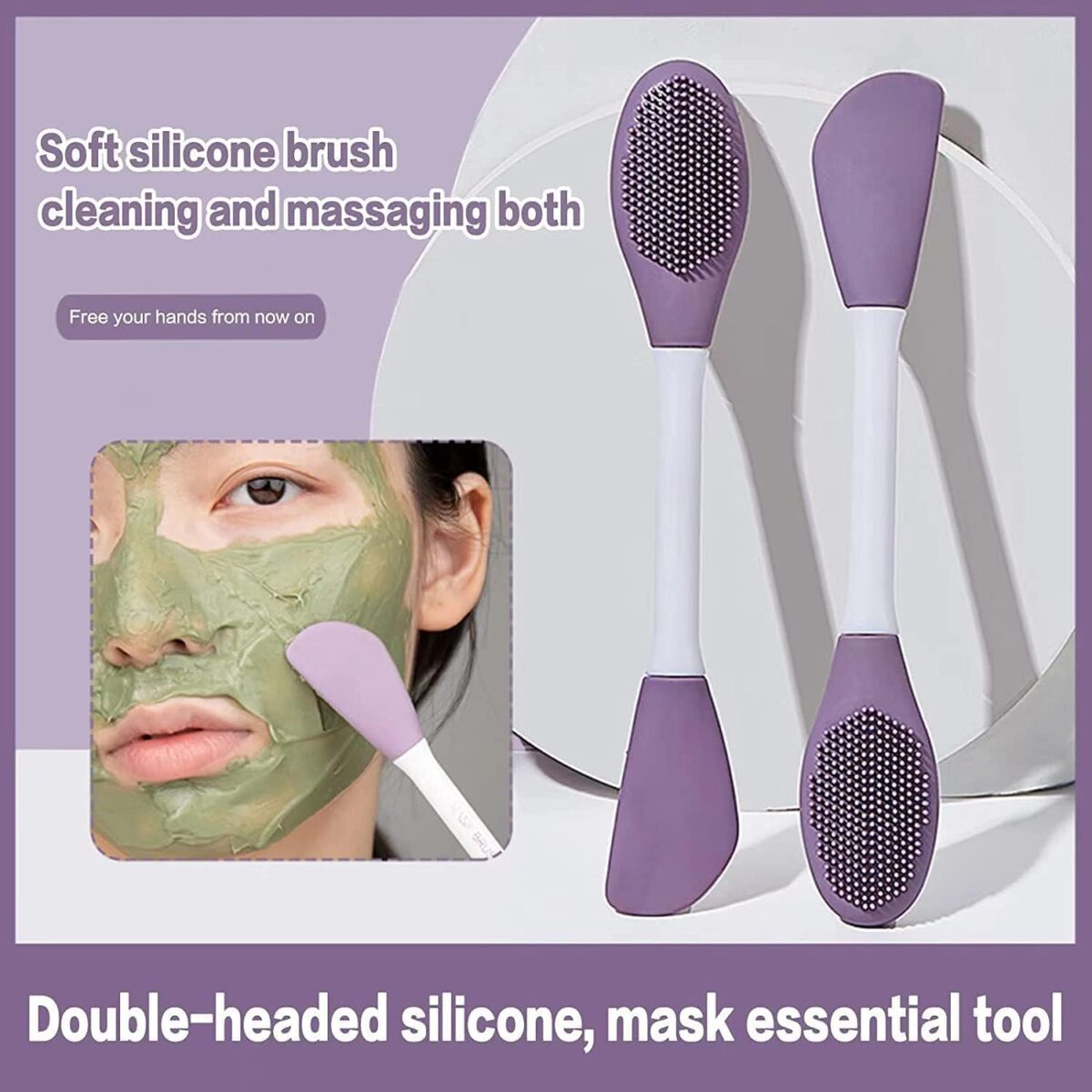 Silicone Face Mask Brush, Facial Mask Applicator, Makeup Removel Scrubber, Lips Face Cleansing Exfoliating Brush And Body Butter Applicator (1pcs)