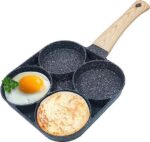 Egg Frying pan nonstick Pancake Pans 4 - Cups Cookware 4 Hole Non-Stick Egg ham Pot Omelette 4 partition Egg pan with Handle for Multi Snack Maker