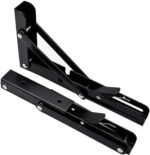 Folding Shelf Brackets - Heavy Duty Metal Collapsible Shelf Bracket for Bench Table, Shelf Hinge Wall Mounted Space Saving DIY Bracket 1 Pair (Folding Shelf Brackets - 20CM)