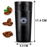 Travel Mug, Insulated Coffee Cup with Leakproof Lid,Vacuum Insulation Stainless Steel Reusable for Hot Cold Coffee, Water and Tea, Thermal Mug Gift to Best Friend (380ML Coffee Mug-Black)