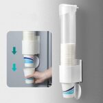 Paper Cup Dispenser Holder | Wall Mounted Plastic Drinking Water Cup Dispenser | Glass Dispenser Holder | Disposable Cup Holder Organizer | Sticker or Screw Plate Mountable, Plastic