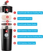 Travel Mug, Insulated Coffee Cup with Leakproof Lid,Vacuum Insulation Stainless Steel Reusable for Hot Cold Coffee, Water and Tea, Thermal Mug Gift to Best Friend (380ML Coffee Mug-Black)