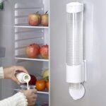 Paper Cup Dispenser Holder | Wall Mounted Plastic Drinking Water Cup Dispenser | Glass Dispenser Holder | Disposable Cup Holder Organizer | Sticker or Screw Plate Mountable, Plastic