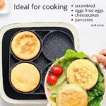 Egg Frying pan nonstick Pancake Pans 4 - Cups Cookware 4 Hole Non-Stick Egg ham Pot Omelette 4 partition Egg pan with Handle for Multi Snack Maker
