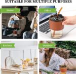 lass Sipper with Lid and Straw 400 ml,Cold Coffee Glass Tumbler with with Leakproof Resuable Straw & Leather Grip Cover Glass Jar Tea Milk Mug Cup Bottle Sillicone.