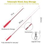 Cat Toys - Interactive 11 Piece Cat Toy Set with Retractable Wands and Feather Worm Toys - Kitten Toys Variety of Vibrant Colours - Activity Toys to Exercise Cats and Kittens