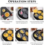 Egg Frying pan nonstick Pancake Pans 4 - Cups Cookware 4 Hole Non-Stick Egg ham Pot Omelette 4 partition Egg pan with Handle for Multi Snack Maker