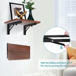 Folding Shelf Brackets - Heavy Duty Metal Collapsible Shelf Bracket for Bench Table, Shelf Hinge Wall Mounted Space Saving DIY Bracket 1 Pair (Folding Shelf Brackets - 20CM)