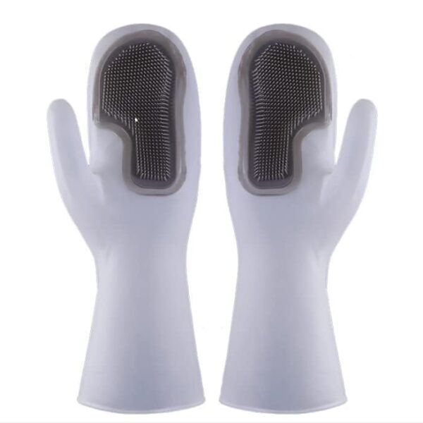 Magic Silicone Dish Washing Gloves, Heat Resistant, Glove Scrubber Pad, Reusable Cleaning Gloves for Kitchen-silicone, Dish washing Gloves with Wash Scrubber