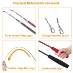 Cat Toys - Interactive 11 Piece Cat Toy Set with Retractable Wands and Feather Worm Toys - Kitten Toys Variety of Vibrant Colours - Activity Toys to Exercise Cats and Kittens