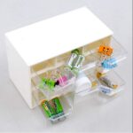 9 Grid Mini Plastic Acrylic Multipurpose Drawer Storage Box for Multi Layer Jewelry Sundries Organizer Desktop Office Supplies Cabinet | 4.72 x 7.08 x 3.93 inches | White