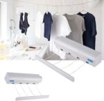Hidden Wall Mount Cloth Drying Stand Plastic Rope Foldable Wall Mount Cloth Drying HangerAutomatic Retractable Clothesline Automatic Telescopic Drying Rack for Balconies Kitchens, Washing Room