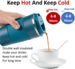 Travel Mug, Insulated Coffee Cup with Leakproof Lid, Vacuum Stainless Steel Double Walled Reusable Tumbler for Hot and Cold Water Coffee and Tea In Travel and Car (Blue - 380ml)