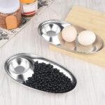Stainless Steel Snack Plate, Condiment Divided Tray Sauce Dish for Dinner Snack and Salad, Tomato Sauce Set of 1