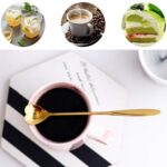Golden Spoon Set/Coffee Spoon/Dessert Spoons/Cutlery Kitchen Tableware/Stainless Steel Gold Different Shape Coffee Spoons, (Set of 4 Pcs)