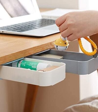 Desk Drawer,Hidden Drawer Storage Box,Tray Mini Desk Organizer Expandable Drawer Tray Self-Stick Pop-Up Hanging Drawer for Pencil,Pen,Office Items (Pack of 1 Multicolor)