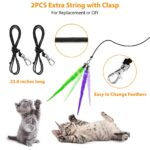 Cat Toys - Interactive 11 Piece Cat Toy Set with Retractable Wands and Feather Worm Toys - Kitten Toys Variety of Vibrant Colours - Activity Toys to Exercise Cats and Kittens