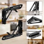 Folding Shelf Brackets, Heavy Duty Stainless Steel Collapsible Bracket Wall Mounted DIY Foldable Brackets for Table Desk Workbench Wall Mounted Brackets (Folding Shelf Brackets 40CM)
