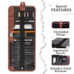 Pencil Set, Professional Drawing Pencils and Sketch Kit Includes Graphite Pencils, Charcoal Pencils, Paper Erasable Pen, Craft Knife 29pcs Total for Beginners Artist