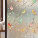 Window Film for Privacy and Light Protection Vinyl Sticker Film Creates a Frosted Glass Look Static Cling Perfect for Home and Office Decorative(40 X 200 cm) (GLUELESS Glass Birds Film)