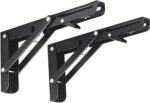 Folding Shelf Brackets, Heavy Duty Stainless Steel Collapsible Bracket Wall Mounted DIY Foldable Brackets for Table Desk Workbench Wall Mounted Brackets (Folding Shelf Brackets 40CM)