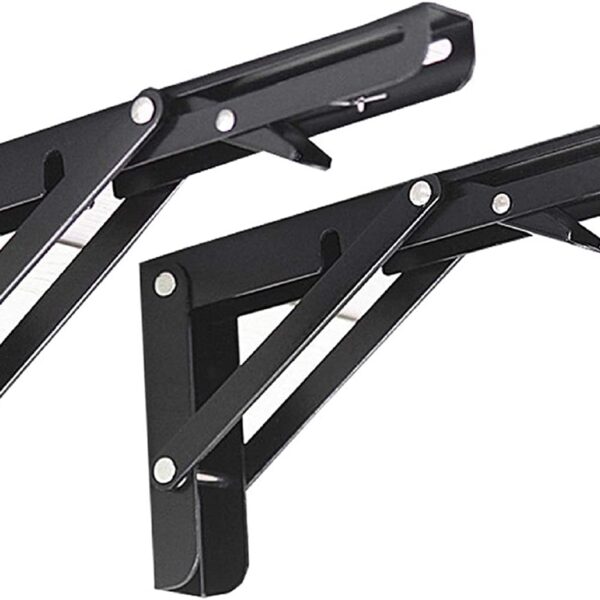 Folding Shelf Brackets, Heavy Duty Stainless Steel Collapsible Bracket Wall Mounted DIY Foldable Brackets for Table Desk Workbench Wall Mounted Brackets (Folding Shelf Brackets 40CM)