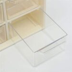 9 Grid Mini Plastic Acrylic Multipurpose Drawer Storage Box for Multi Layer Jewelry Sundries Organizer Desktop Office Supplies Cabinet | 4.72 x 7.08 x 3.93 inches | White