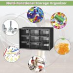 9 Grid Mini Plastic Acrylic Multipurpose Drawer Storage Box for Multi-Layer Jewelry Sundries Organizer Desktop Office Supplies Cabinet- Black
