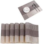 Placemats for Dining Table Heat Resistant Kitchen Table Mats Washable PVC Place Mats Stain Resistant Non-Slip Placemat