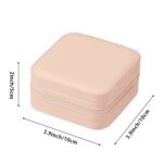 Portable PU Leather Small Travel Jewelry Organizer Storage Box for Women Travel Ring, Pendant, Earring, Necklace