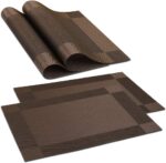 Colorful Mats Place Mats Tablemates Dining Tablemates Washable Heat-Resistant for Dining Table 30cm*45 cm Dining Table Kitchen Placemats(Brown)