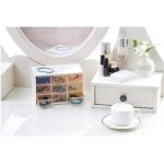 9 Grid Mini Plastic Acrylic Multipurpose Drawer Storage Box for Multi Layer Jewelry Sundries Organizer Desktop Office Supplies Cabinet | 4.72 x 7.08 x 3.93 inches | White