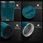 Travel Mug, Insulated Coffee Cup with Leakproof Lid, Vacuum Stainless Steel Double Walled Reusable Tumbler for Hot and Cold Water Coffee and Tea In Travel and Car (Blue - 380ml)