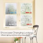 Window Film Decorative No Adhesive, Frosting Privacy Film for Glass Windows, Static Cling Frosted Window for Home Office UV Protection (45 X 200 cm) (GLUELESS Glass Checks Film)