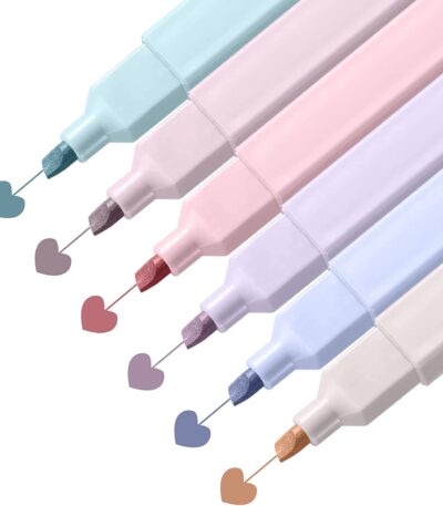 Aesthetic Cute Highlighters Bible Highlighters Cream Colors Chisel Tip No Bleed Dry Quick Perfect for Bible Study Notes School Office set of 6 cute highlighter pens for study