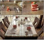 Placemats for Dining Table Heat Resistant Kitchen Table Mats Washable PVC Place Mats Stain Resistant Non-Slip Placemat