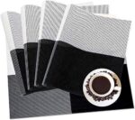 Dining Table PVC Placemat Set - Protect Table from Heat Stain Scratch and Anti-Skid-Style Black White Square