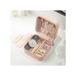 Portable PU Leather Small Travel Jewelry Organizer Storage Box for Women Travel Ring, Pendant, Earring, Necklace