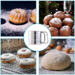 Flour Sifter, Stainless Steel Sifter for Baking, Double Layer Fine Mesh Baking Sifter, One Hand Press Crank Sifter for Powdered Sugar Shaker Duster, Flour Sieve Sifter for Baking Cakes