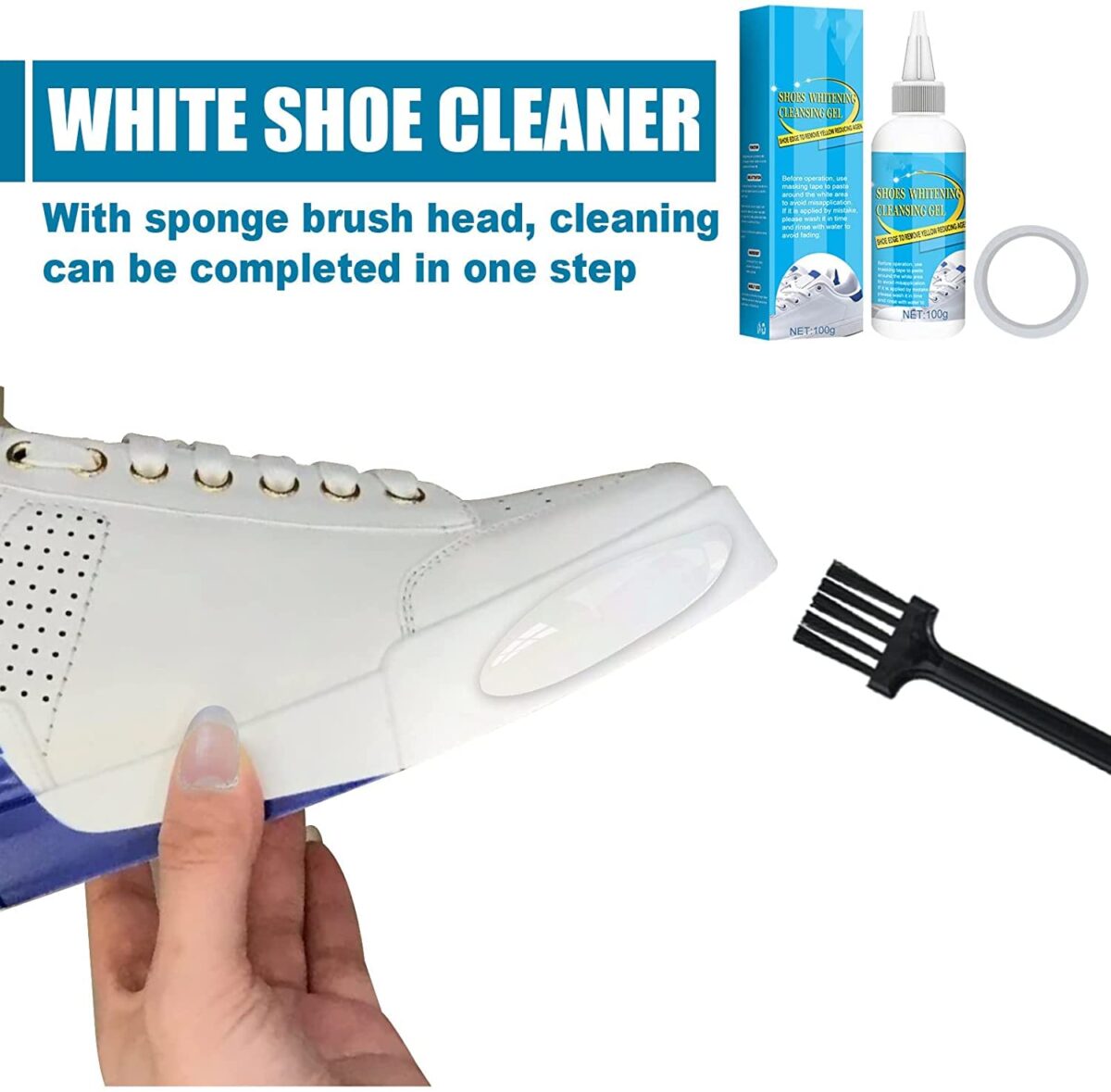 Shoes Cleaner for White Shoes, Sneakers, Leather Shoes, Suede, Tennis shoe cleaner, Shoes Whitening Cleansing Gel Shoe, Fast Acting Cleaner, Foaming Stain Remover for Shoes